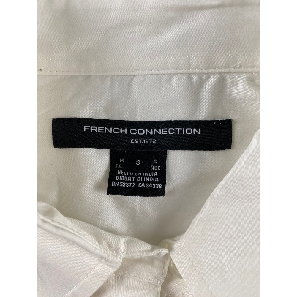 French Connection Mens White Long Sleeve Button Down Shirt Size S Regular Fit - Picture 2 of 10